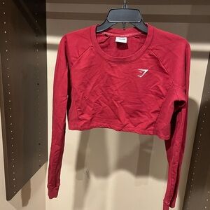Gymshark Red Cropped Fitted Sweatshirt